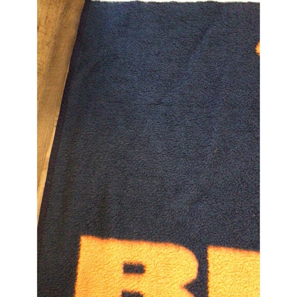 Chicago Bears Biederlack Blanket Blue Orange Fuzzy 56x44 - Picture 11 of 16